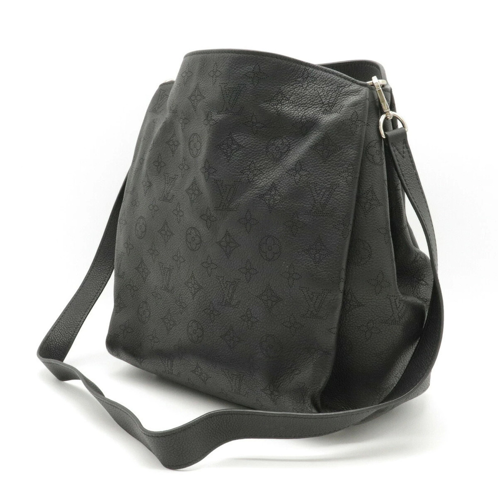 Louis Vuitton Bag Handle Black Leather Babylon Mahina Shoulder Noir Black